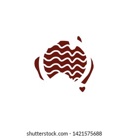 Aboriginal art logo design with Australia map outline 