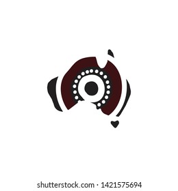 Aboriginal art logo design with Australia map outline 