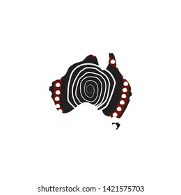 Aboriginal art logo design with Australia map outline 