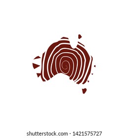 Aboriginal art logo design with Australia map outline 