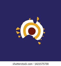 Aboriginal art logo design with Australia map outline 