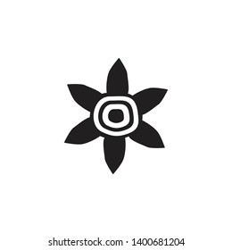 Aboriginal art logo design icon vector template black and white version