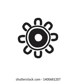 Aboriginal art logo design icon vector template black and white version