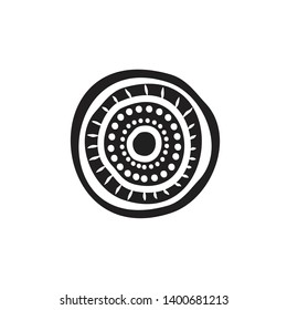 Aboriginal art logo design icon vector template black and white version