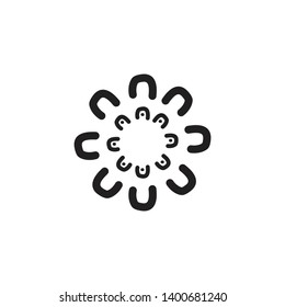 Aboriginal art logo design icon vector template black and white version