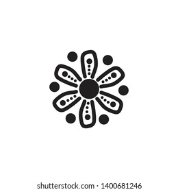 Aboriginal art logo design icon vector template black and white version