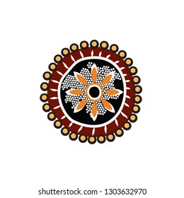 aboriginal art logo design vector template