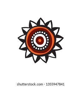 Aboriginal art logo design vector template