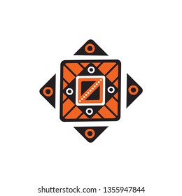 Aboriginal art logo design vector template