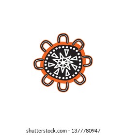 Aboriginal art logo design vector template