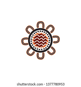 Aboriginal art logo design vector template