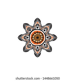 Aboriginal art logo design vector template