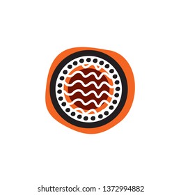 Aboriginal art logo icon design vector template