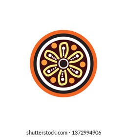 Aboriginal art logo icon design vector template