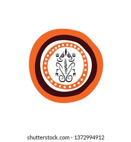 Aboriginal art logo icon design vector template