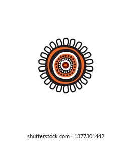 Aboriginal art logo icon design vector template