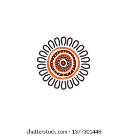 Aboriginal art logo icon design vector template