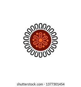 Aboriginal art logo icon design vector template