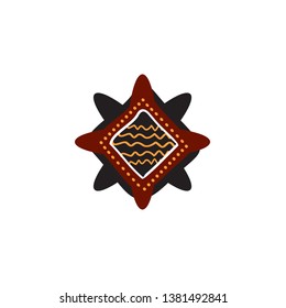 Aboriginal art logo icon design vector template