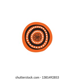 Aboriginal art logo icon design vector template