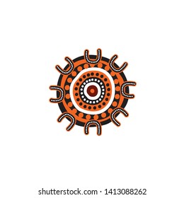 Aboriginal art logo icon design vector template