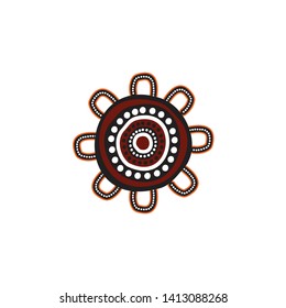 Aboriginal art logo icon design vector template