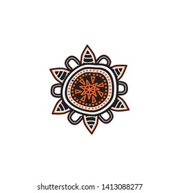 Aboriginal art logo icon design vector template