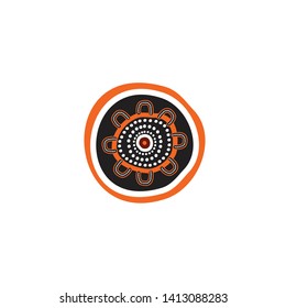 Aboriginal art logo icon design vector template