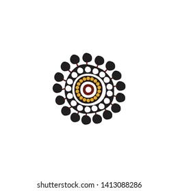 Aboriginal art logo icon design vector template