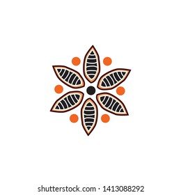 Aboriginal art logo icon design vector template