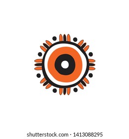 Aboriginal art logo icon design vector template