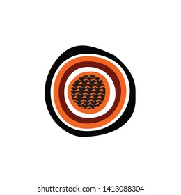 Aboriginal art logo icon design vector template