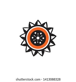 Aboriginal art logo icon design vector template