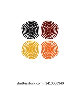 Aboriginal art logo icon design vector template