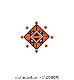 Aboriginal art logo icon design vector template