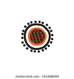 Aboriginal art logo icon design vector template
