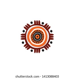 Aboriginal art logo icon design vector template