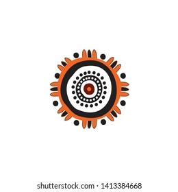 Aboriginal art logo icon design vector template
