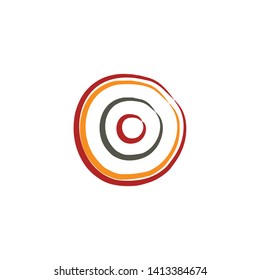 Aboriginal art logo icon design vector template