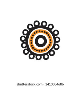 Aboriginal art logo icon design vector template