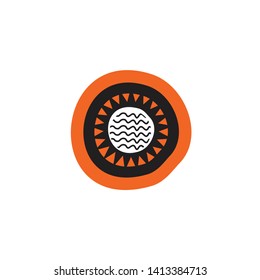 Aboriginal art logo icon design vector template