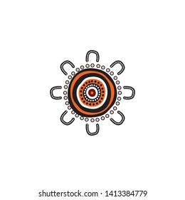 Aboriginal art logo icon design vector template