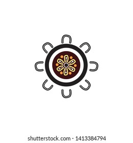 Aboriginal art logo icon design vector template