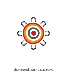 Aboriginal art logo icon design vector template