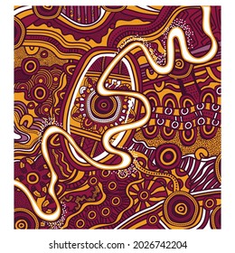 Aboriginal art is redrawn with vectors. Zoom in and out as you like.