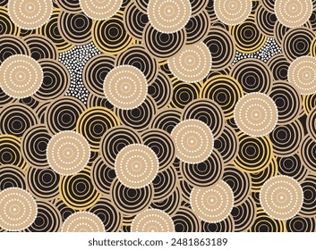 Aboriginal art vector based on Australian dot painting ornaments.