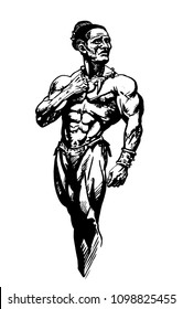 Aboriginal athletic. Hand sketch