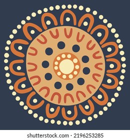 Aboriginal background art vector style of dot 
