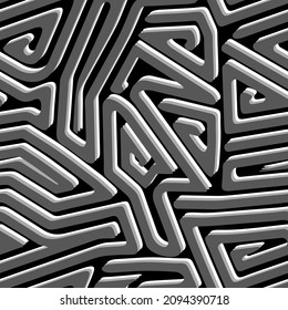Aboriginal design. Tribal motif. Folk wallpaper. Indigenous ornament. Linear backdrop. Embroidery background. Ethnic mosaic. Textile print. Vector artwork.