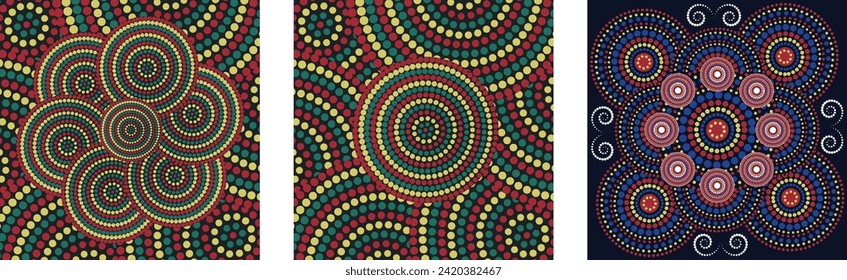 Aboriginal dor pattern three painting vector